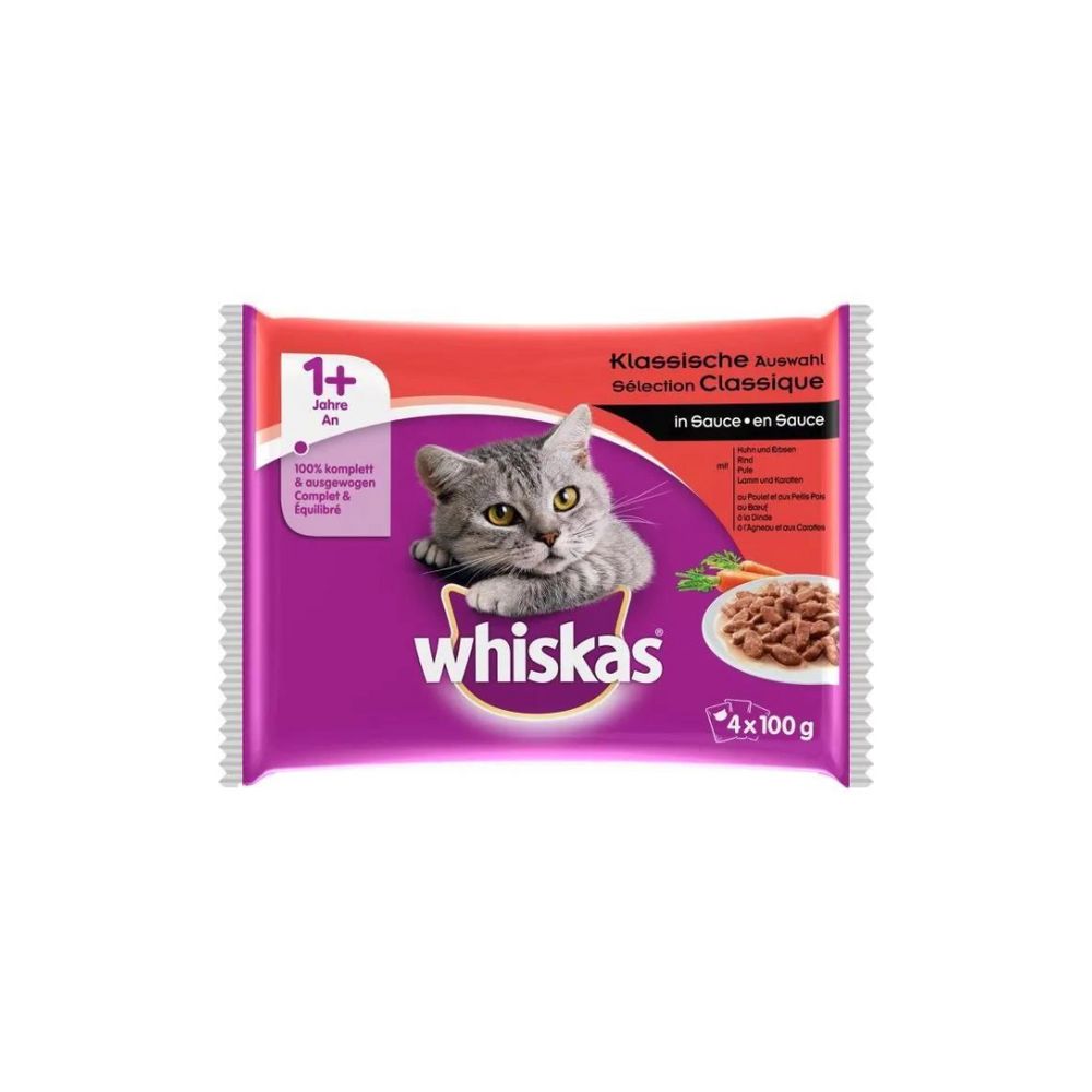 Aliments pour chat Whiskas (4 x 100 g)